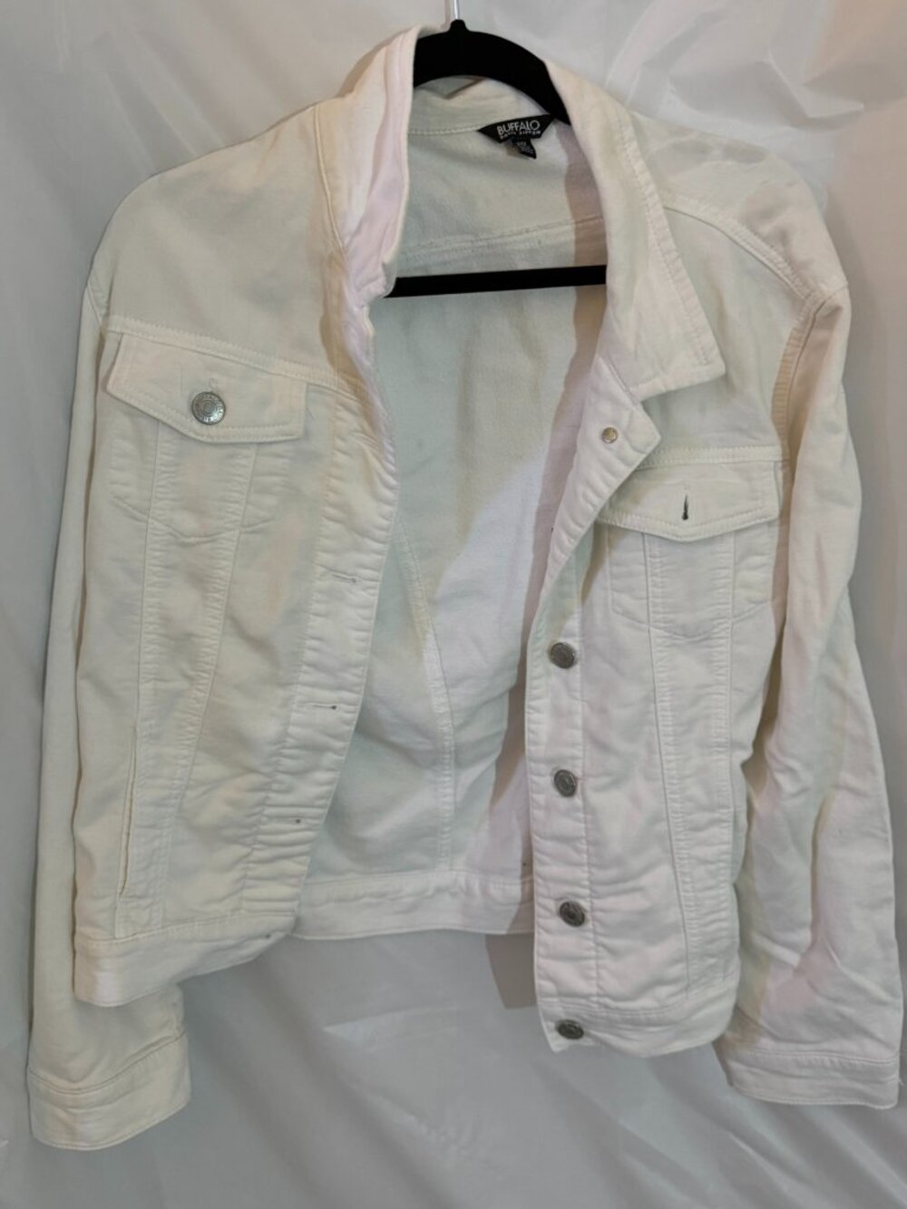 Buffalo David Bitton White Denim Jacket Womens M